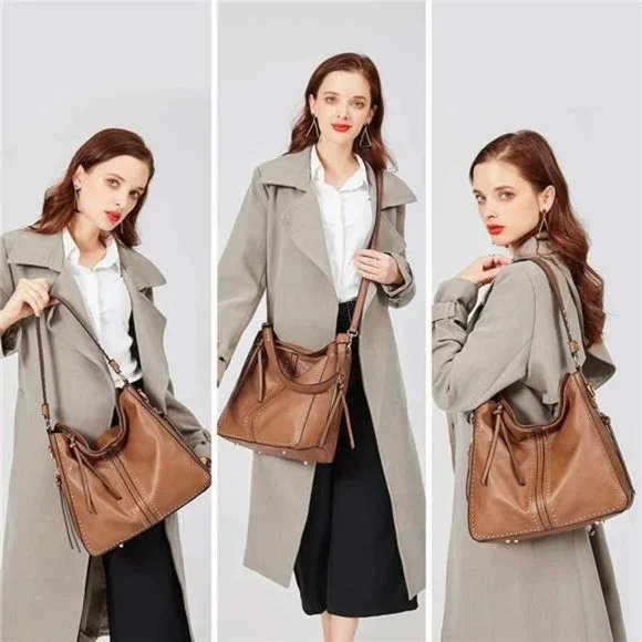 Montana West Hobo Handbag for Women Large Purses with Studs and Crossbody Strap - Picture 3 of 5